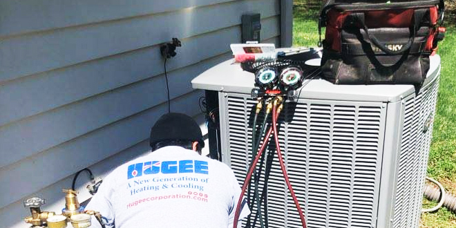 hvac maintenance by hugee technician